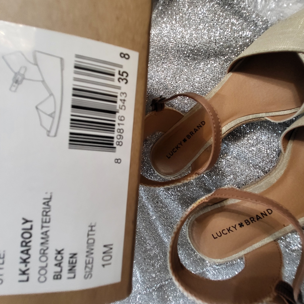 Lucky Brand Cream Tan Espadrilles with Cushioned Straps - Picture 9 of 9